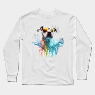 Water Color Art Dog Design Gifts Long Sleeve T-Shirt